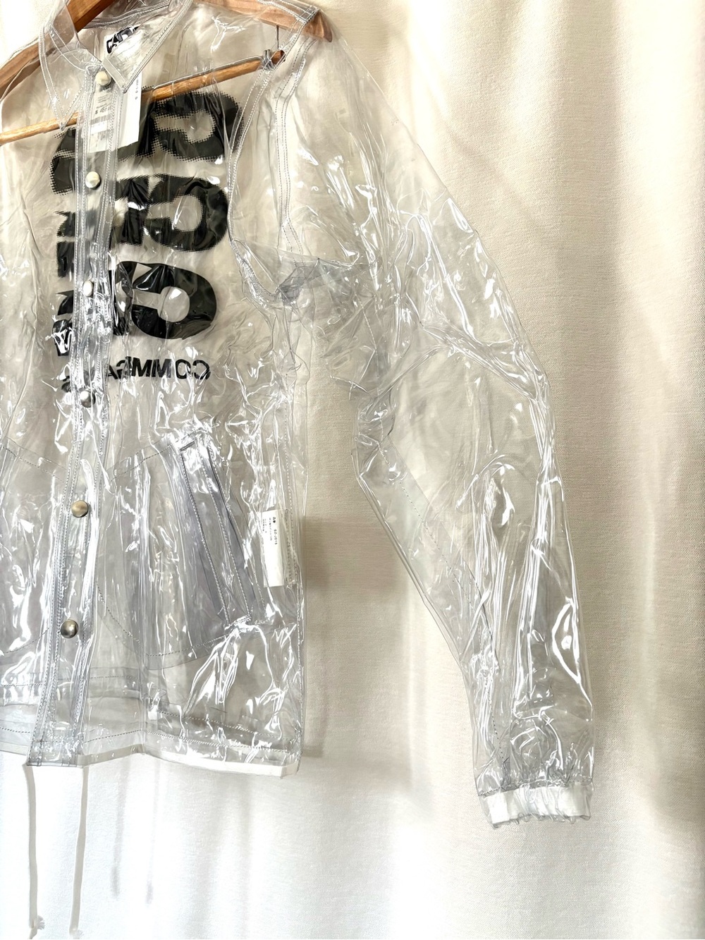 NWT Comme des Garçon PVC Transparent Coach Jacket size S - Picture 6 of 10